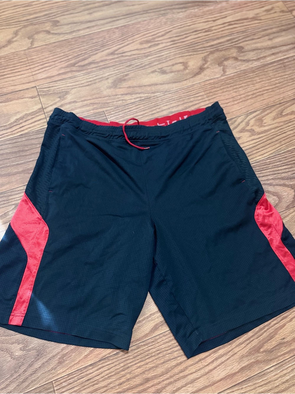 LG Black Athletic Shorts with Red Accents